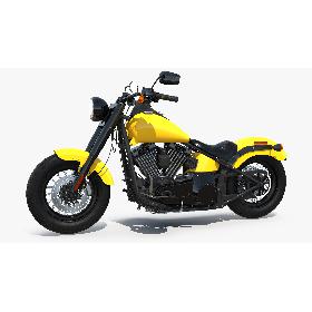 3D Softail Motorcycle Rigged